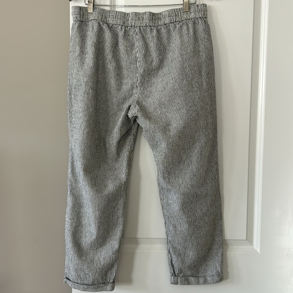 J Crew Striped Cuffed Linen Cotton Pull-on Pants w Pockets Sz 14 w MEASUREMENTS! - Picture 13 of 16